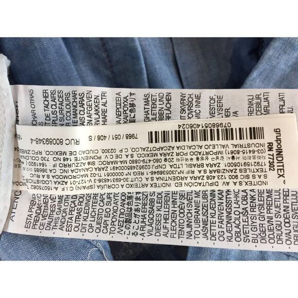 Zara Womens Dress Pants S Blue Wide Leg High Rise Pleated Belted 7968/051 NWT - Picture 12 of 13